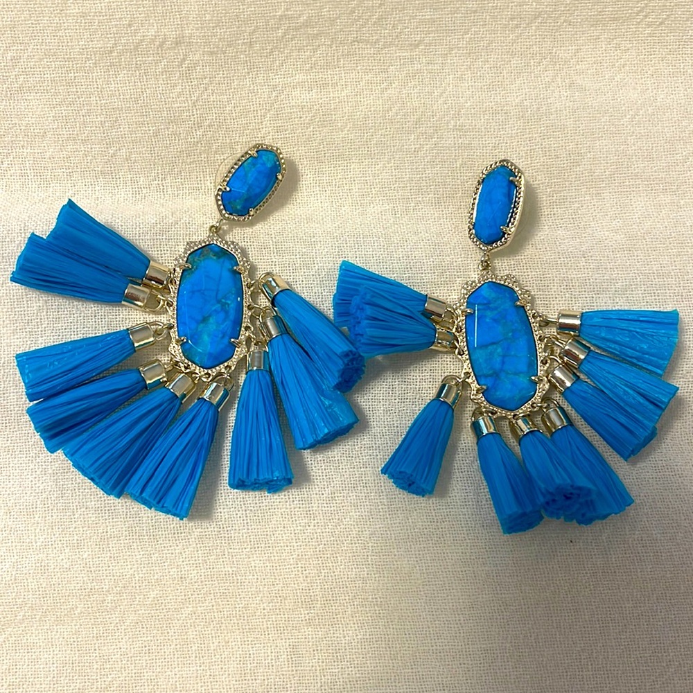 Kendra Scott Blue Tassel Earrings